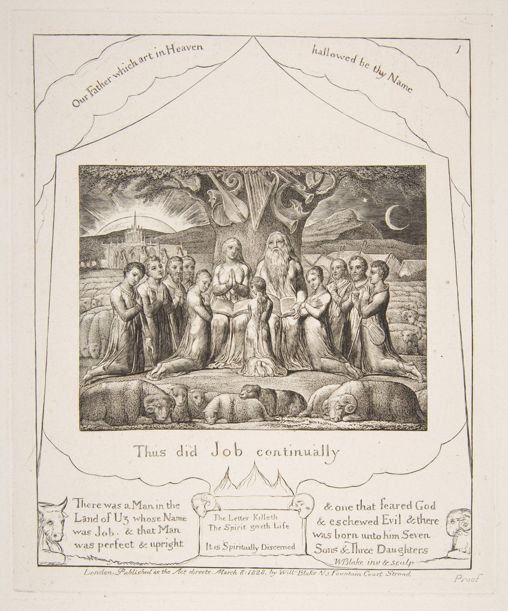 Job et sa famille, des Illustrations du Livre de Job, 1825-26 - William Blake