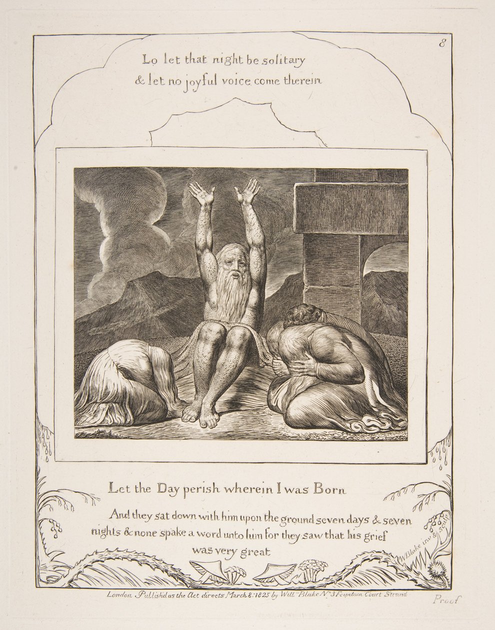 Le désespoir de Job, des Illustrations du Livre de Job, 1825-26 - William Blake