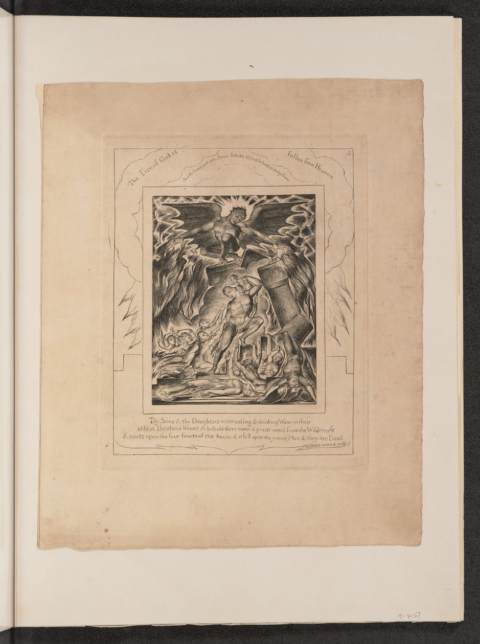 Les fils et les filles de Job submergés par Satan - William Blake