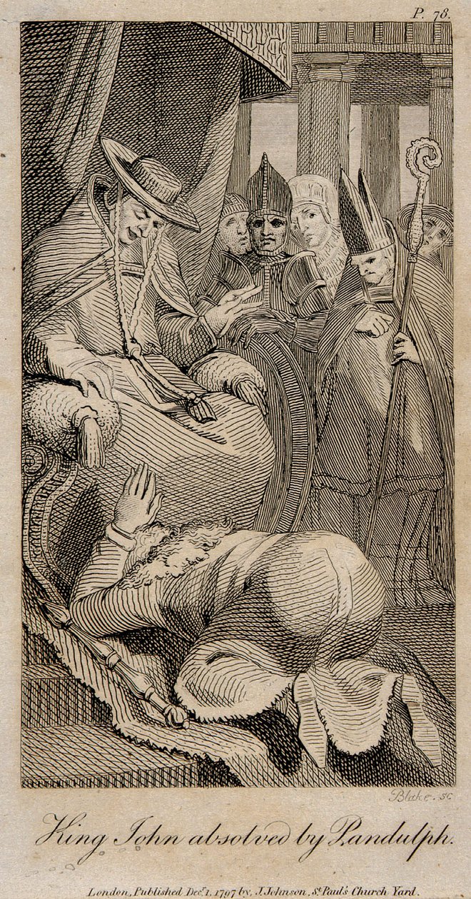 Le roi Jean absous par Pandulph après Henry Fuseli, 1798 - William Blake