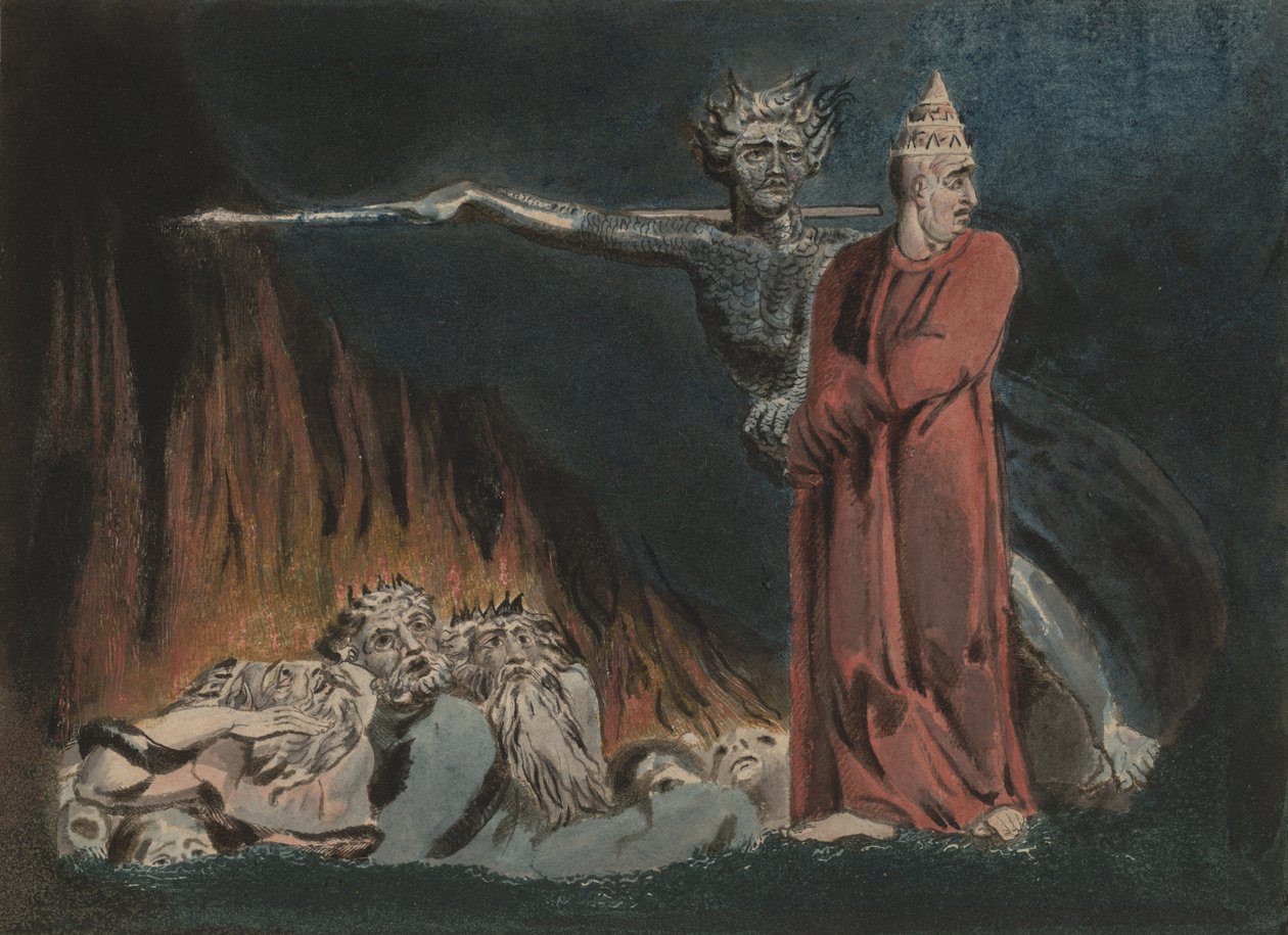 Lucifer et le Pape en enfer - William Blake