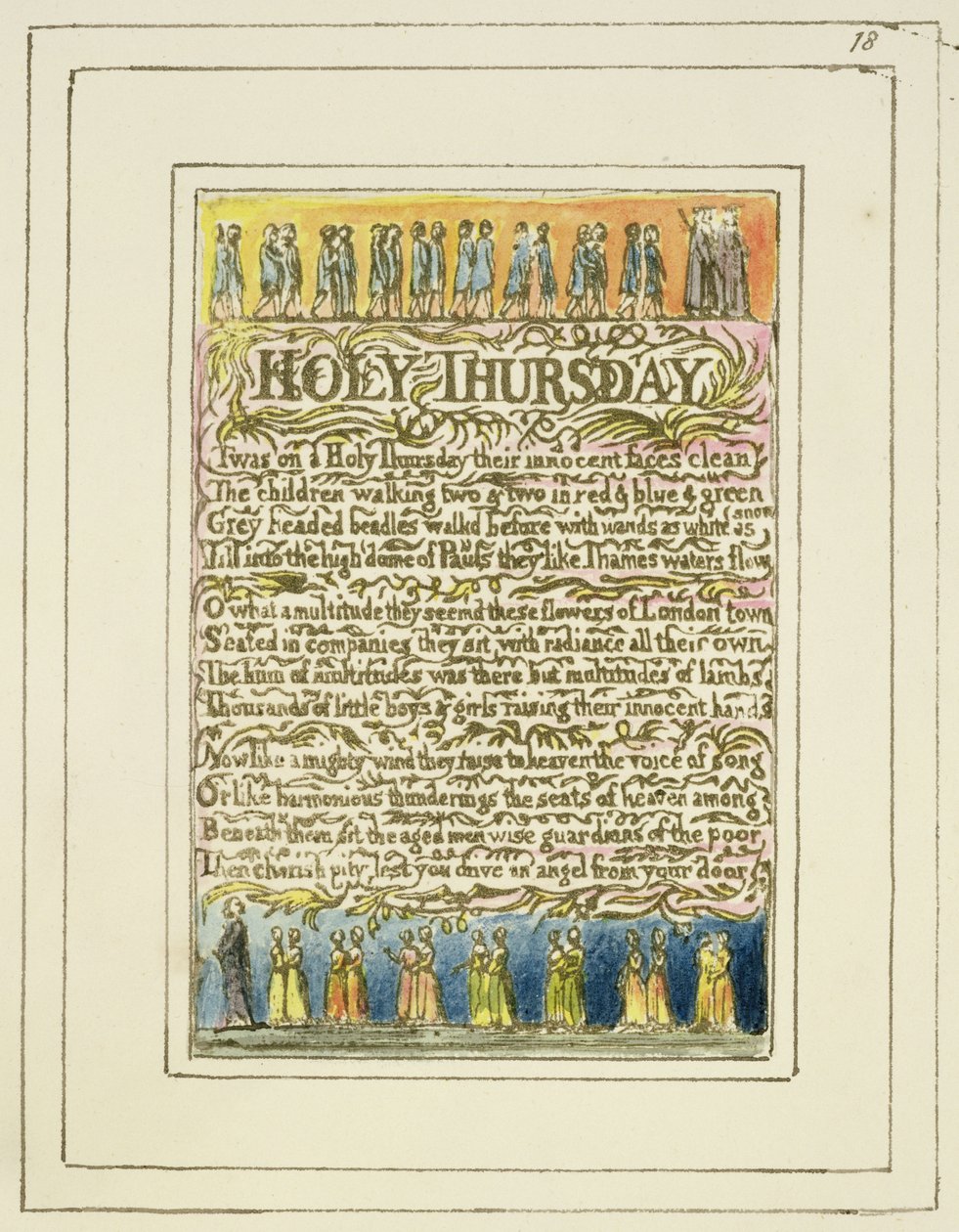 Jeudi Saint : planche 18 de Songs of Innocence and of Experience (copie R) - William Blake