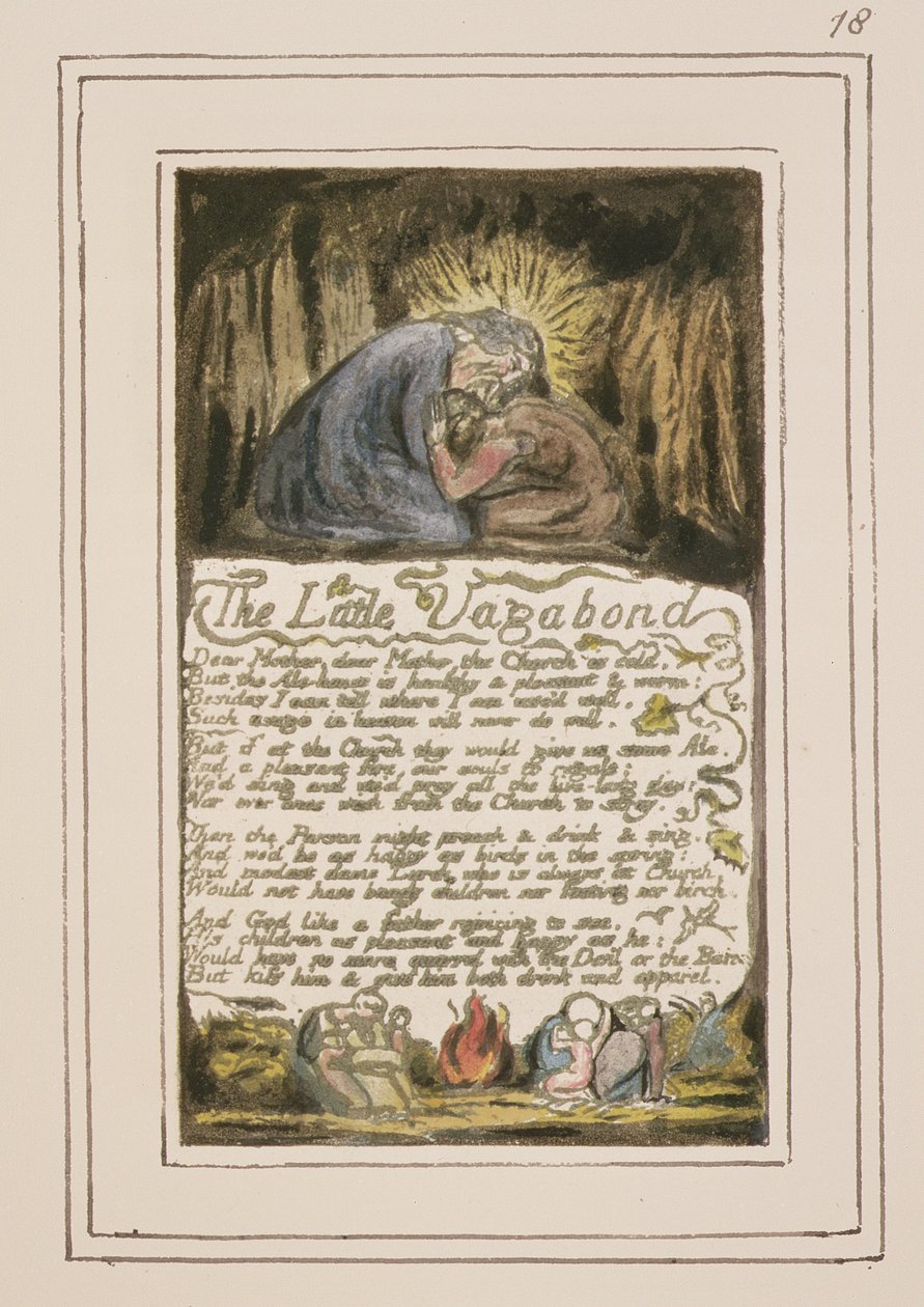 P.124-1950.pt46 Le Petit Vagabond : planche 46 de Songs of Innocence and of Experience (copie R) vers 1802-08 - William Blake