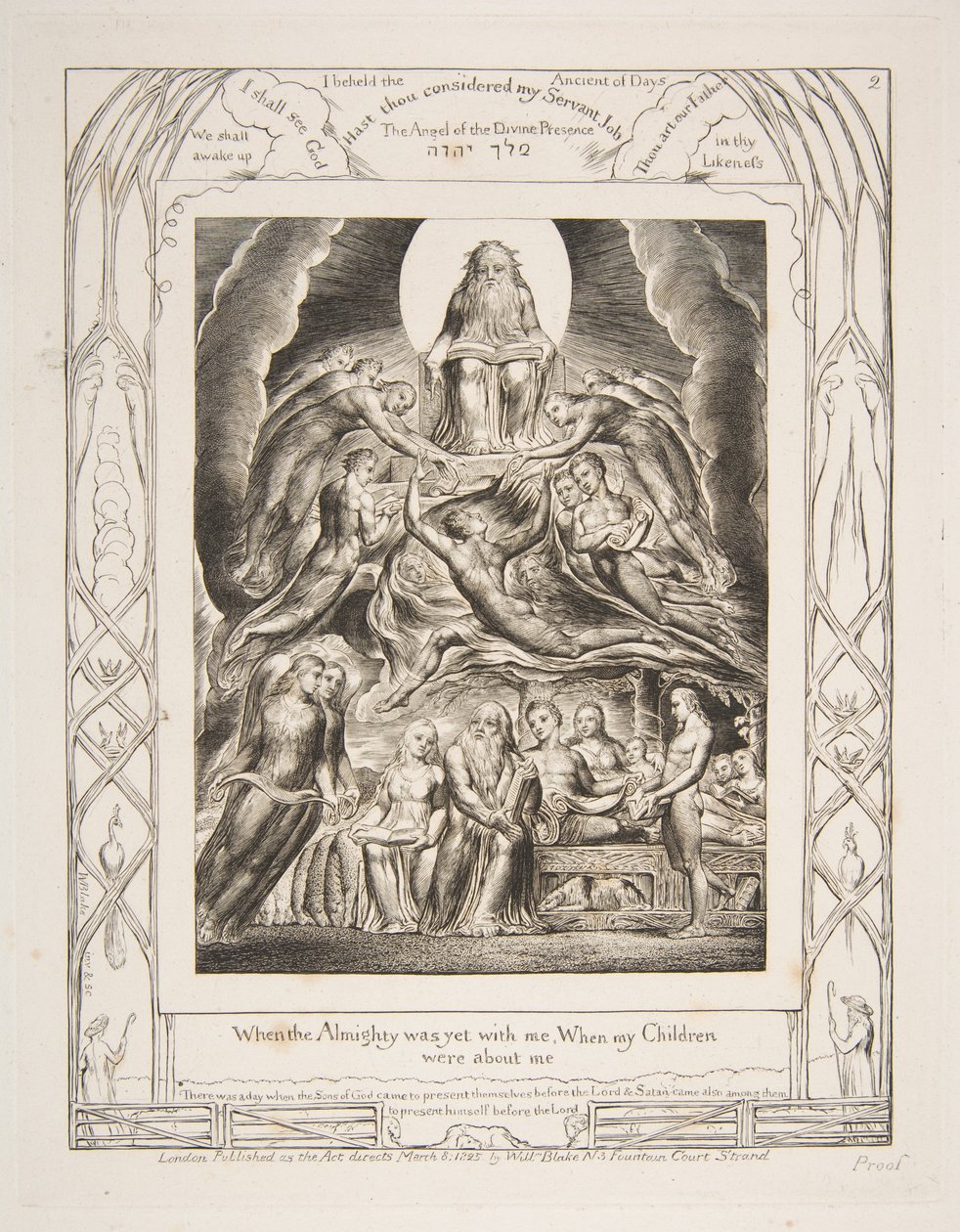 Satan devant le trône de Dieu, des Illustrations du Livre de Job - William Blake