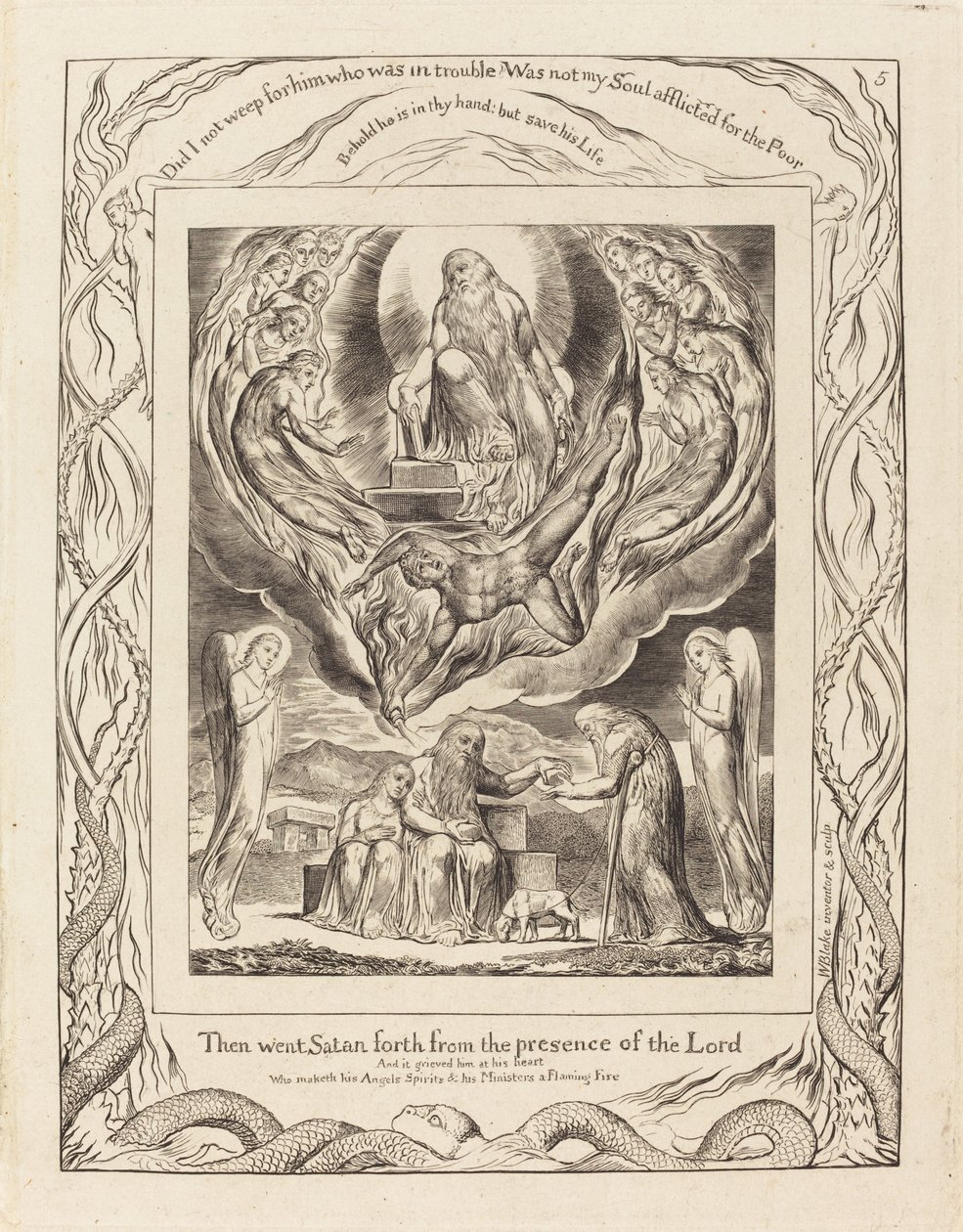 Satan sortant de la présence du Seigneur, 1825 - William Blake