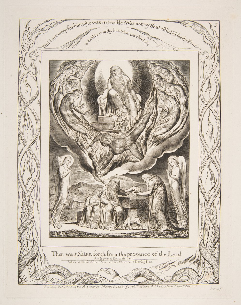 Satan sortant de la présence du Seigneur, des Illustrations du Livre de Job, 1825-26 - William Blake