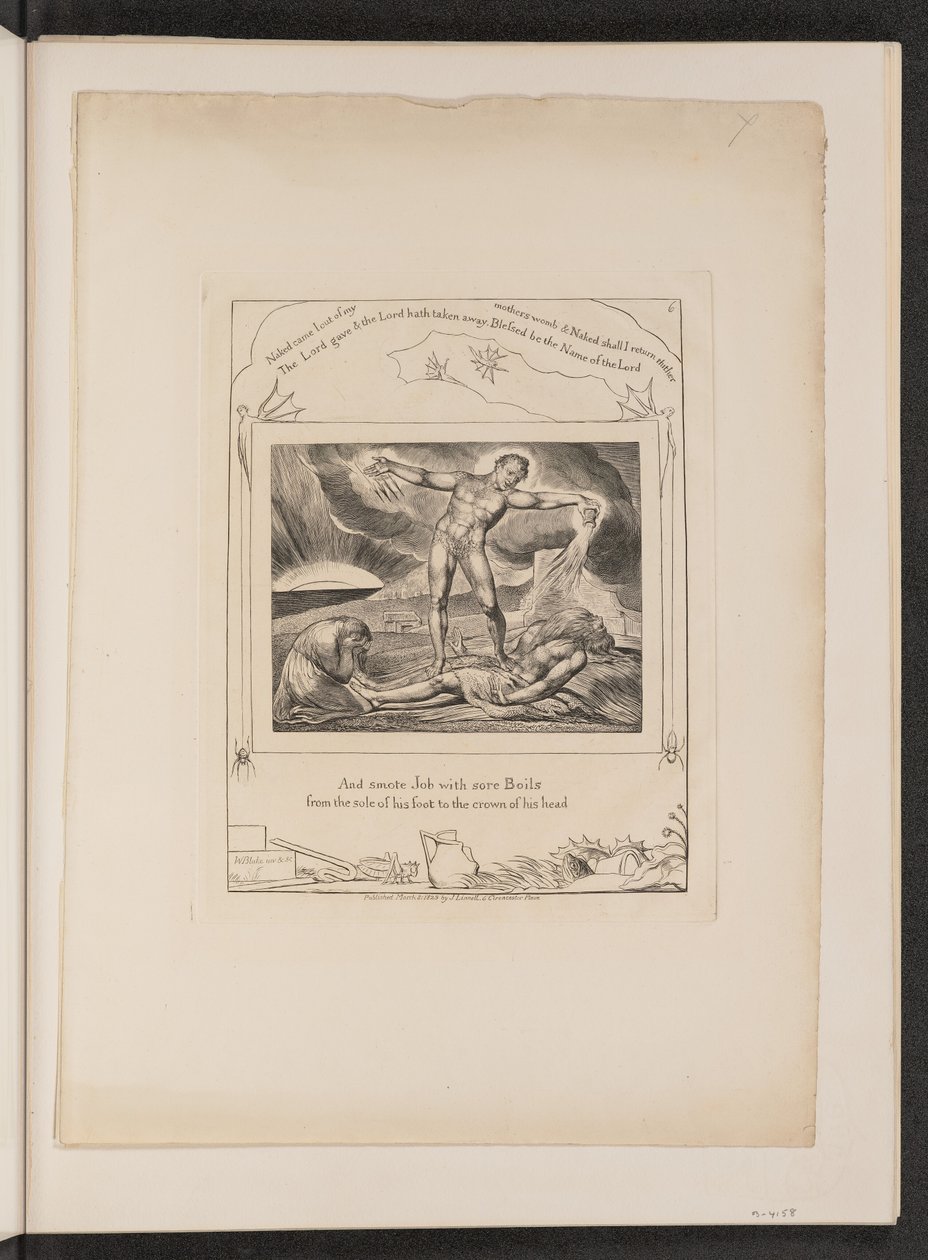 Satan frappant Job avec des furoncles - William Blake