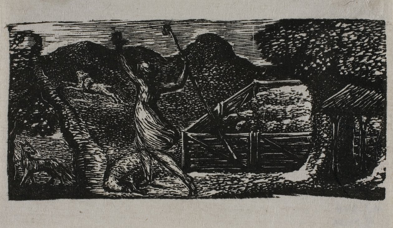 Le Berger chasse le loup, des Pastorales de Virgile - William Blake