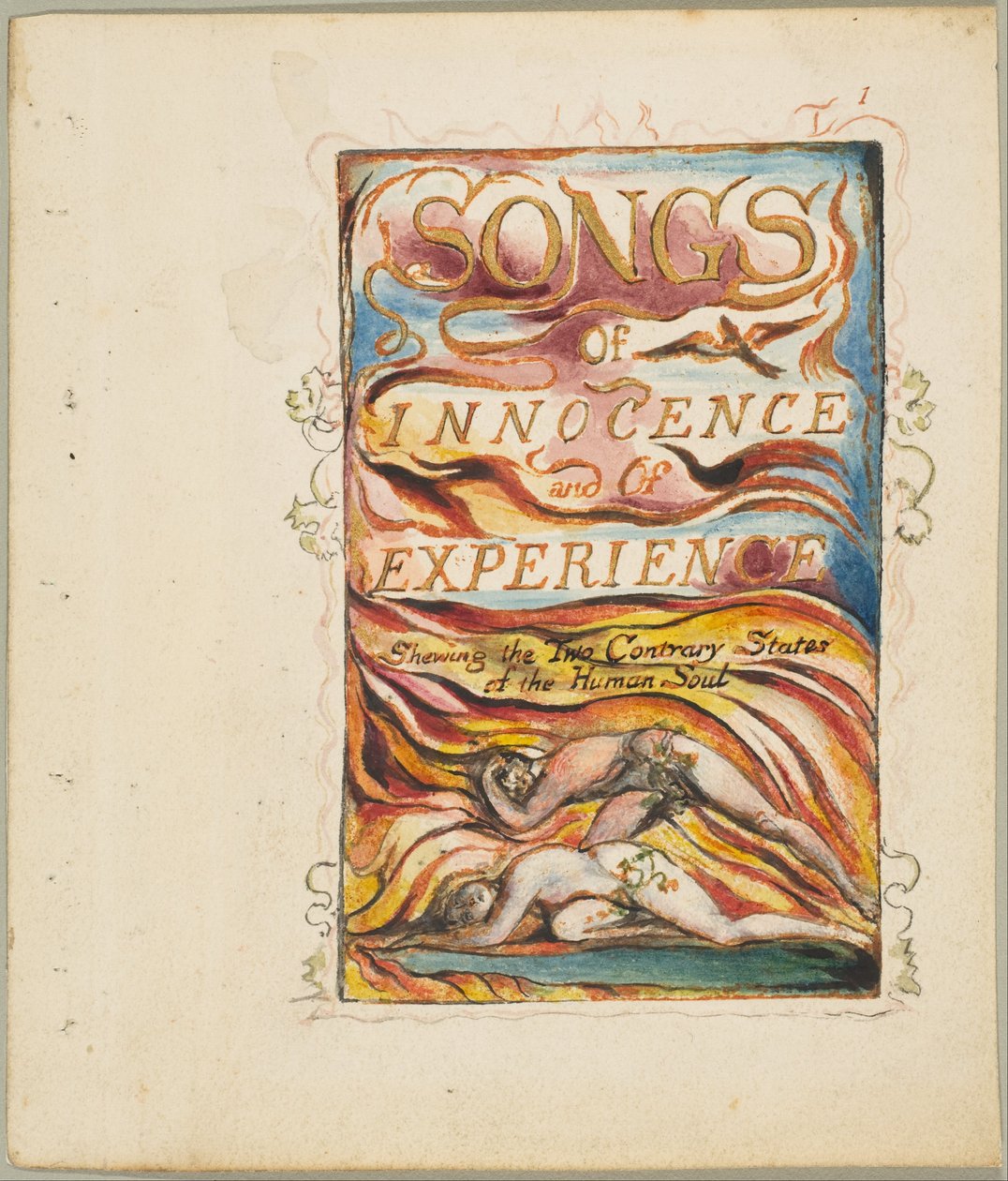Lieder der Unschuld und der Erfahrung, die zwei gegensätzlichen Zustände der menschlichen Seele: Kombinierte Titelseite - William Blake
