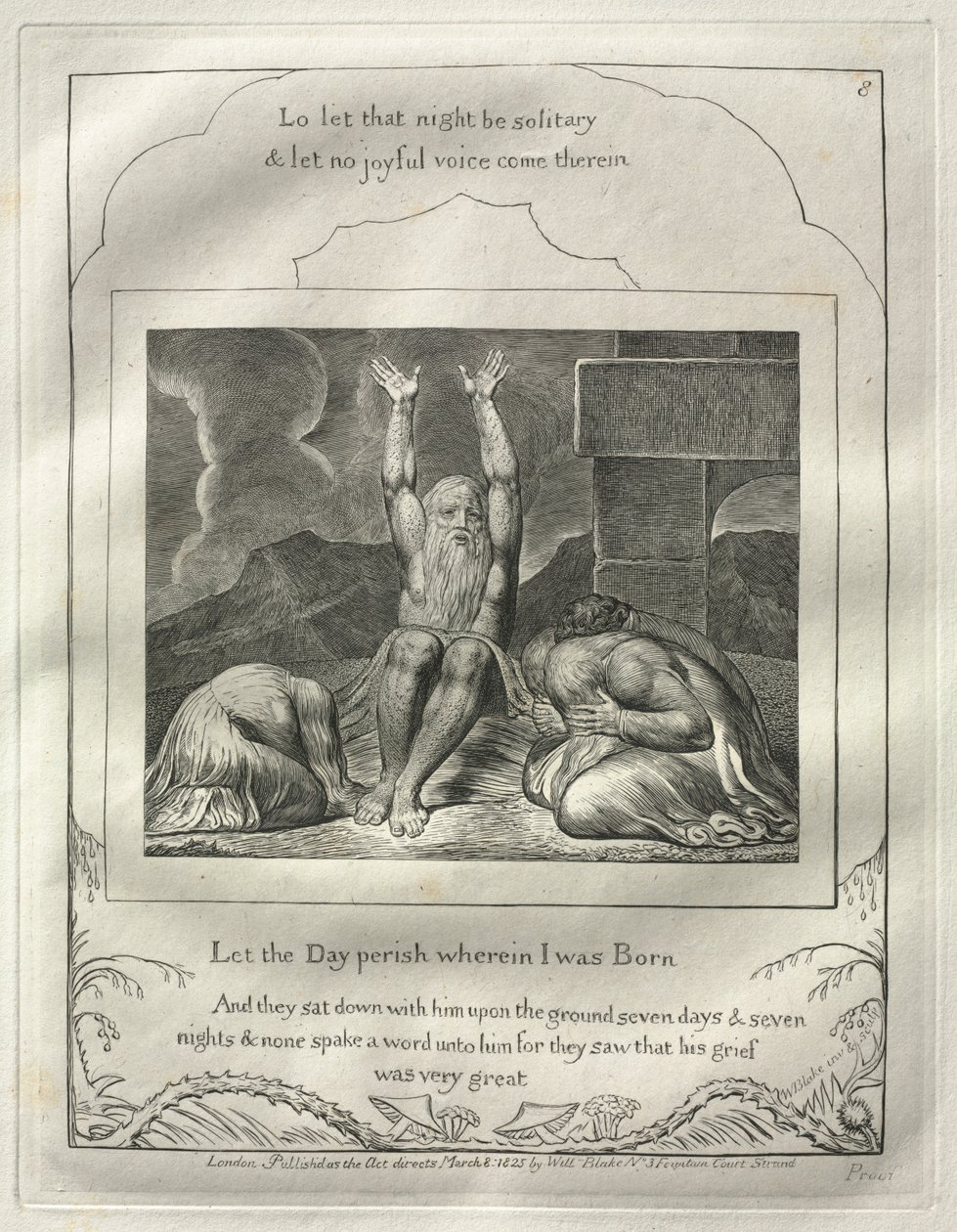 Le Livre de Job : No. 8, Que périsse le jour où je suis né, 1825 - William Blake