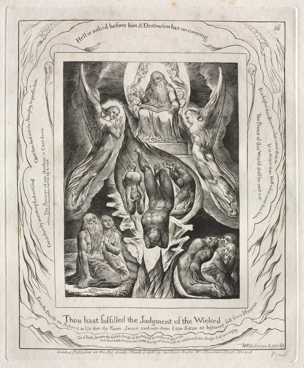 Le Livre de Job : Pl. 16, Tu as accompli le jugement des méchants - William Blake