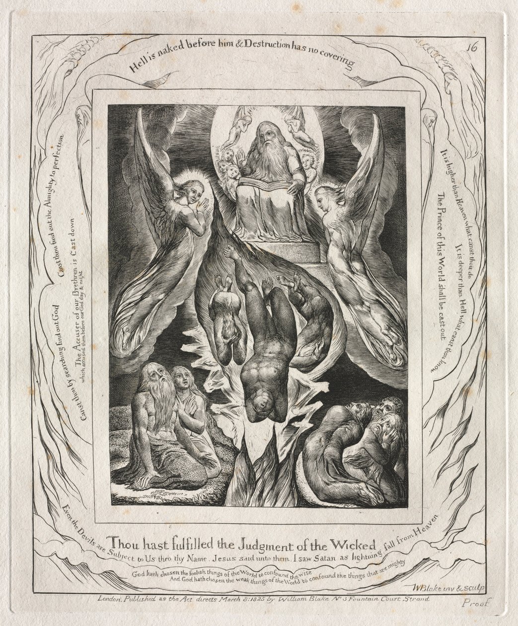 Le Livre de Job : Pl. 16, Tu as accompli le Jugement des Méchants, 1825 - William Blake