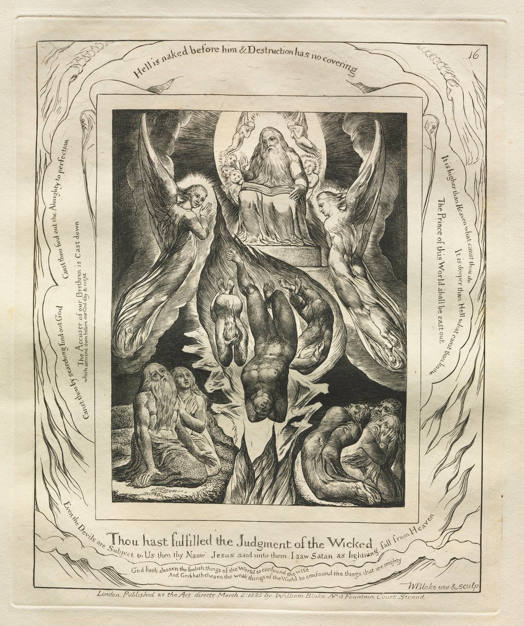 Le Livre de Job : Pl. 16, Tu as accompli le jugement des méchants, 1825 - William Blake