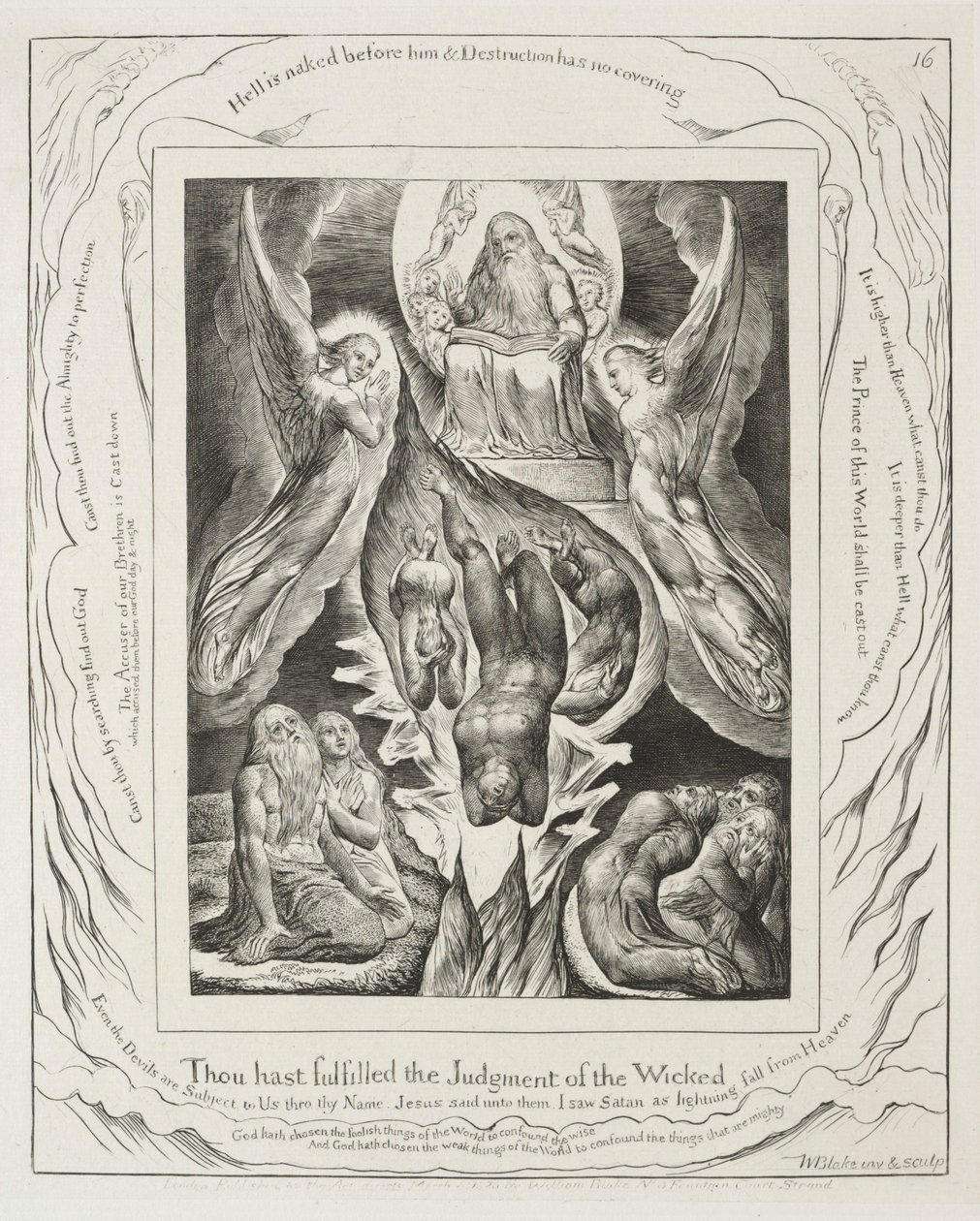 Le Livre de Job : Pl. 16, Tu as accompli le jugement des méchants, 1825 - William Blake