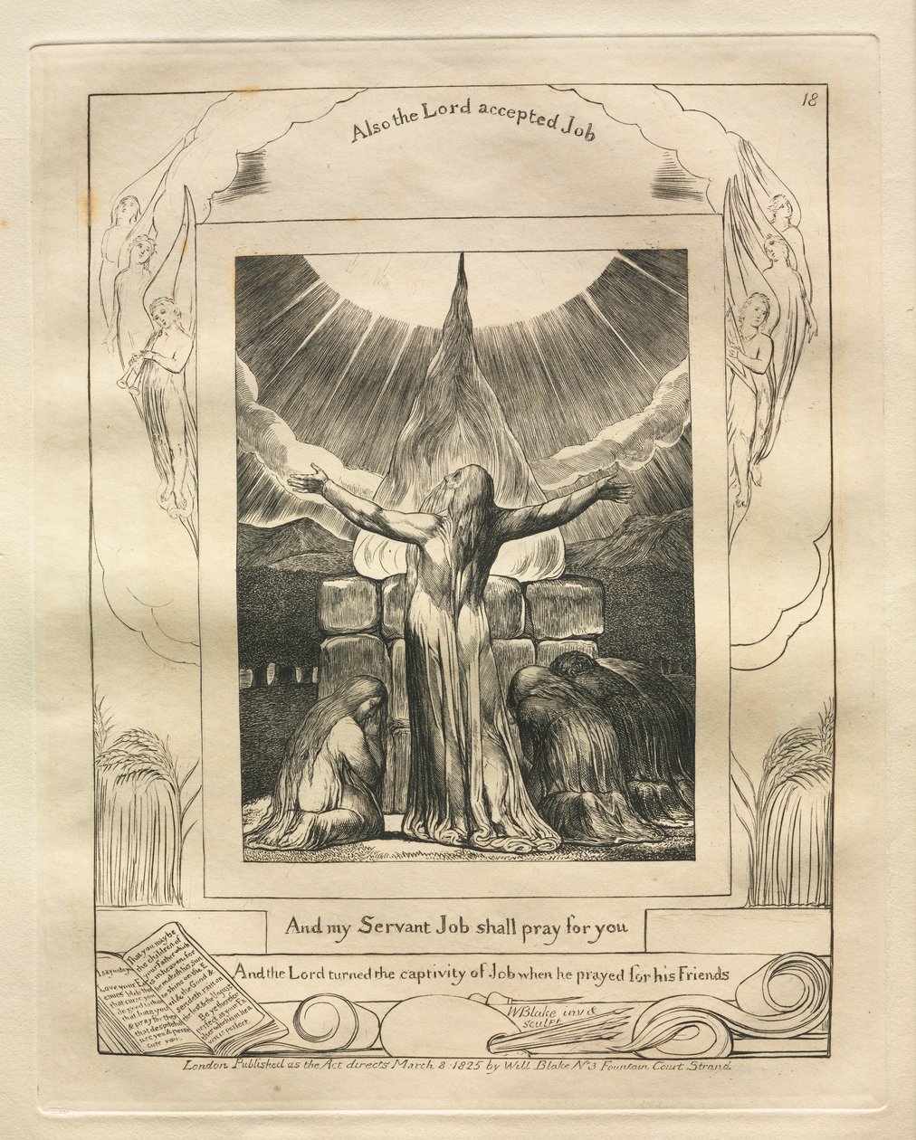 Le Livre de Job : Pl. 18, Et mon Serviteur Job priera pour vous - William Blake