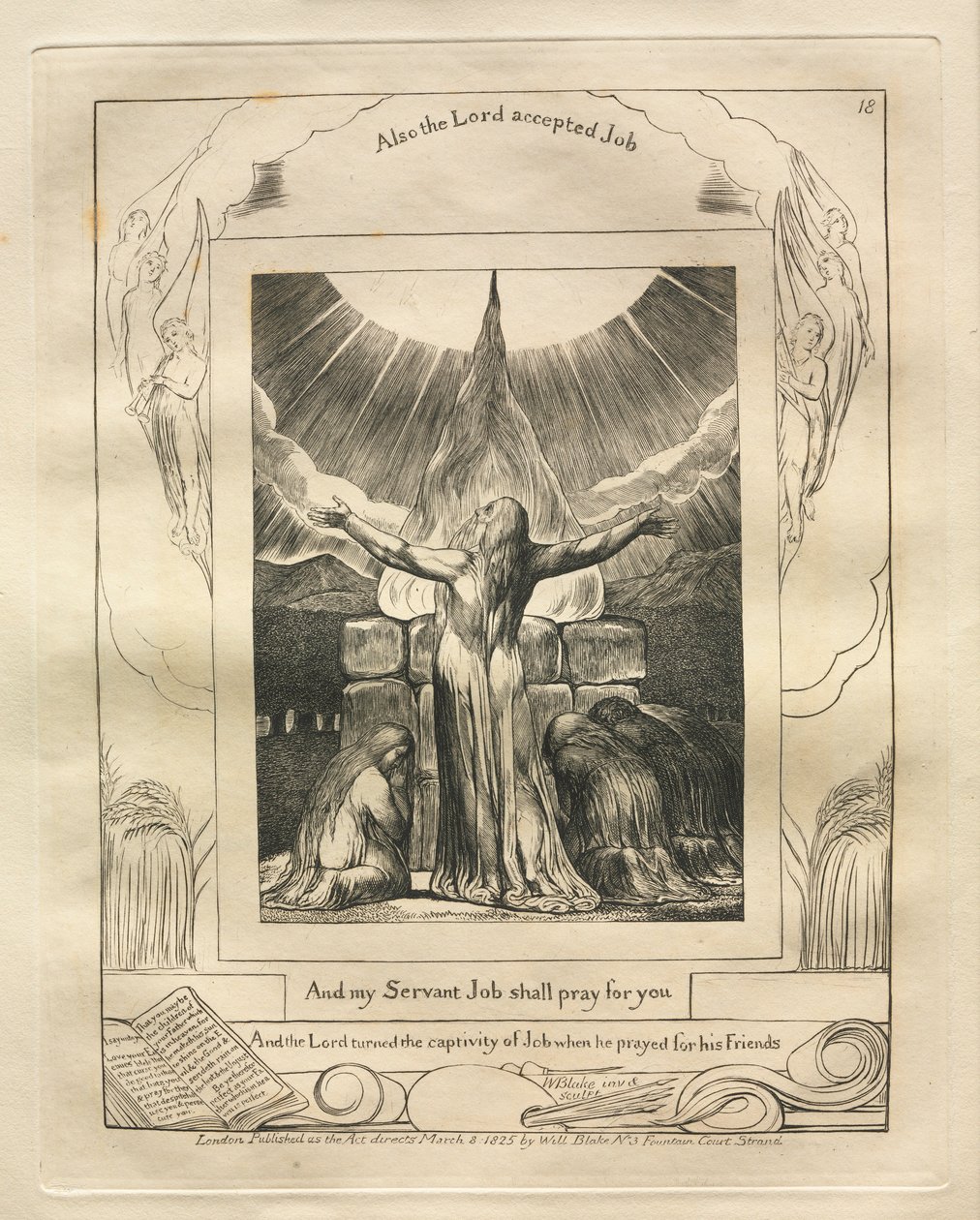 Le Livre de Job : Pl. 18, Et mon serviteur Job priera pour vous, 1825 - William Blake