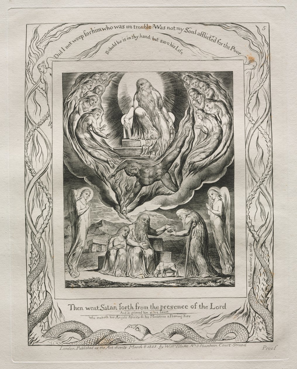 Le Livre de Job : Pl. 5, Alors Satan sortit de la présence de l