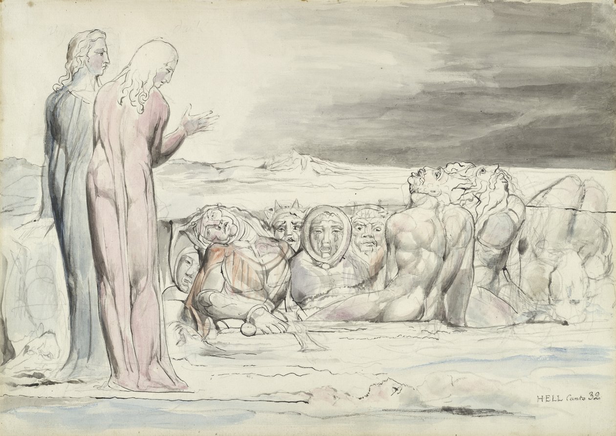 Le Cercle des Traîtres : Frères Alberti, illustration de la Divine Comédie de Dante Alighieri, 1824-27 - William Blake