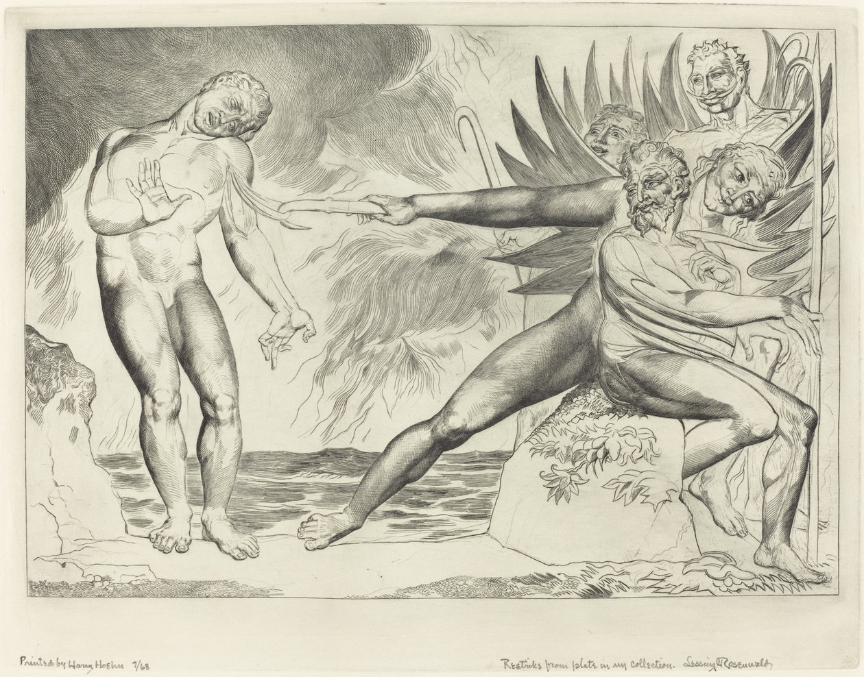 Le Cercle des Fonctionnaires Corrompus, Les Diables Tourmentant Ciampolo - William Blake
