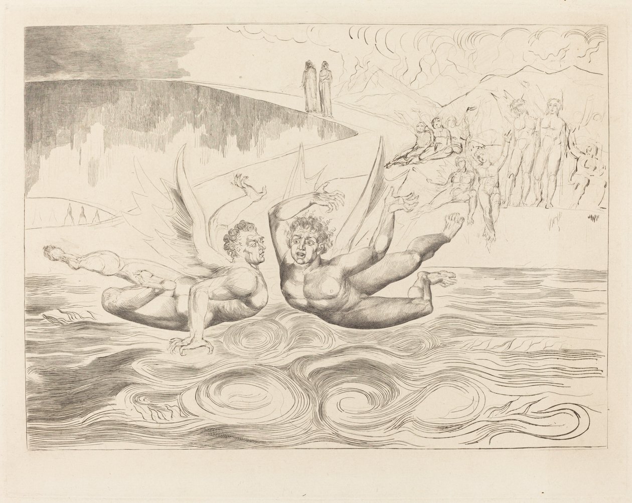Le Cercle des Officiels Corrompus; les Diables se Battant - William Blake