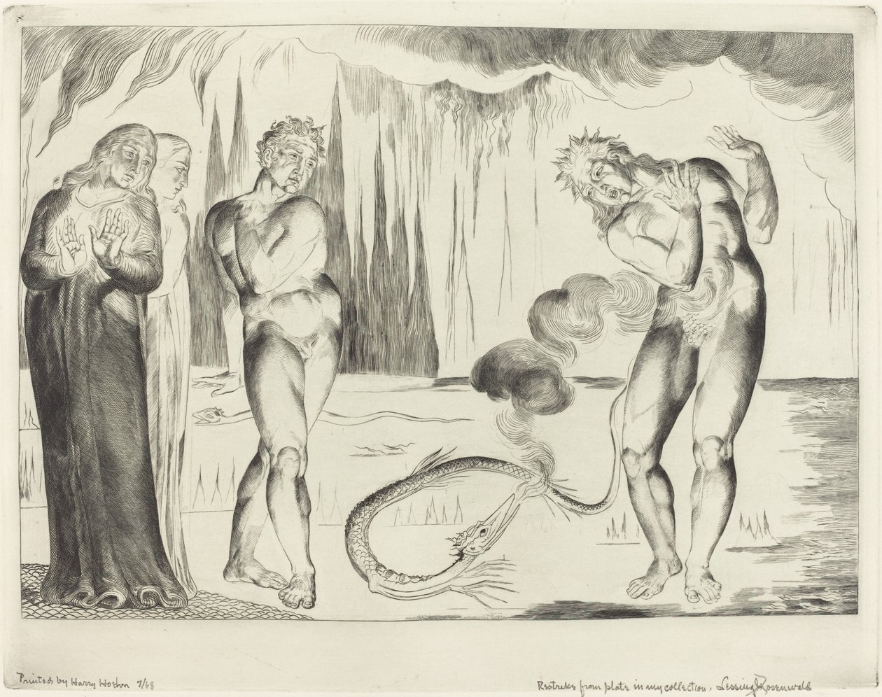 Le Cercle des Voleurs, Buoso Donati Attaqué par le Serpent - William Blake
