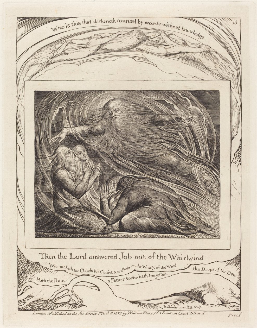 Le Seigneur Répondant à Job depuis le Tourbillon - William Blake