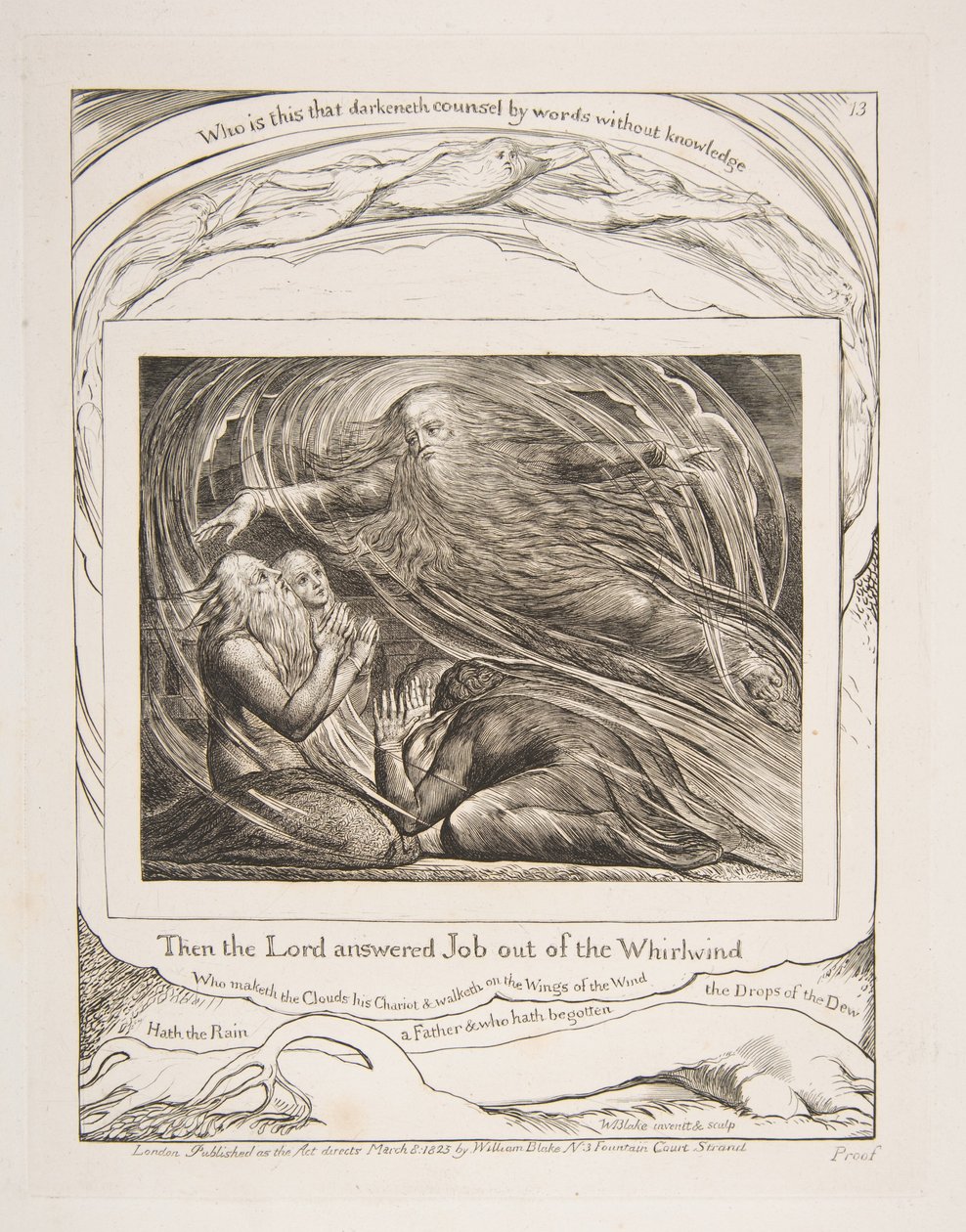 Le Seigneur Répondant à Job du Tourbillon, des Illustrations du Livre de Job, 1825-26 - William Blake