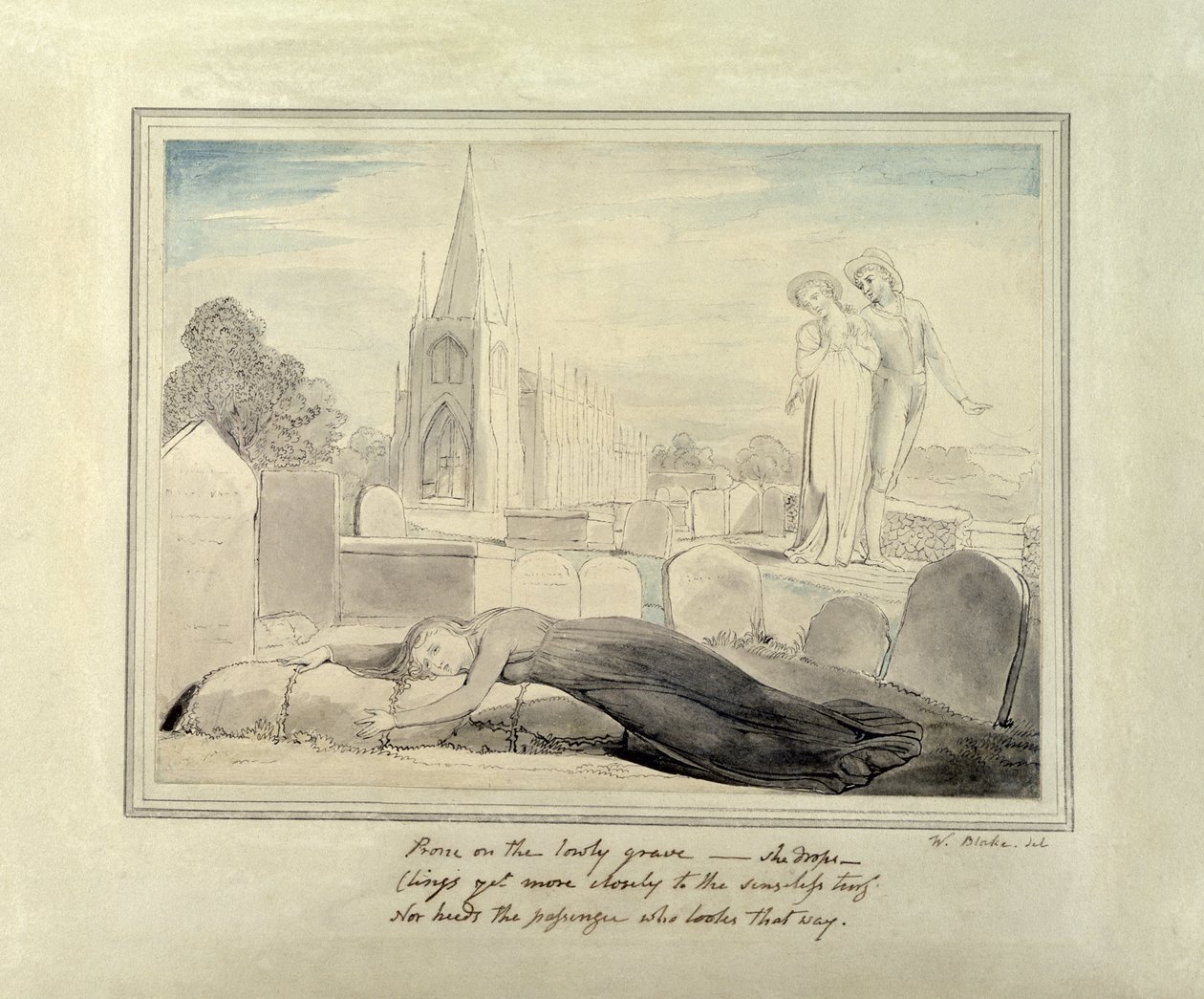 La Veuve embrassant la tombe de son mari - William Blake