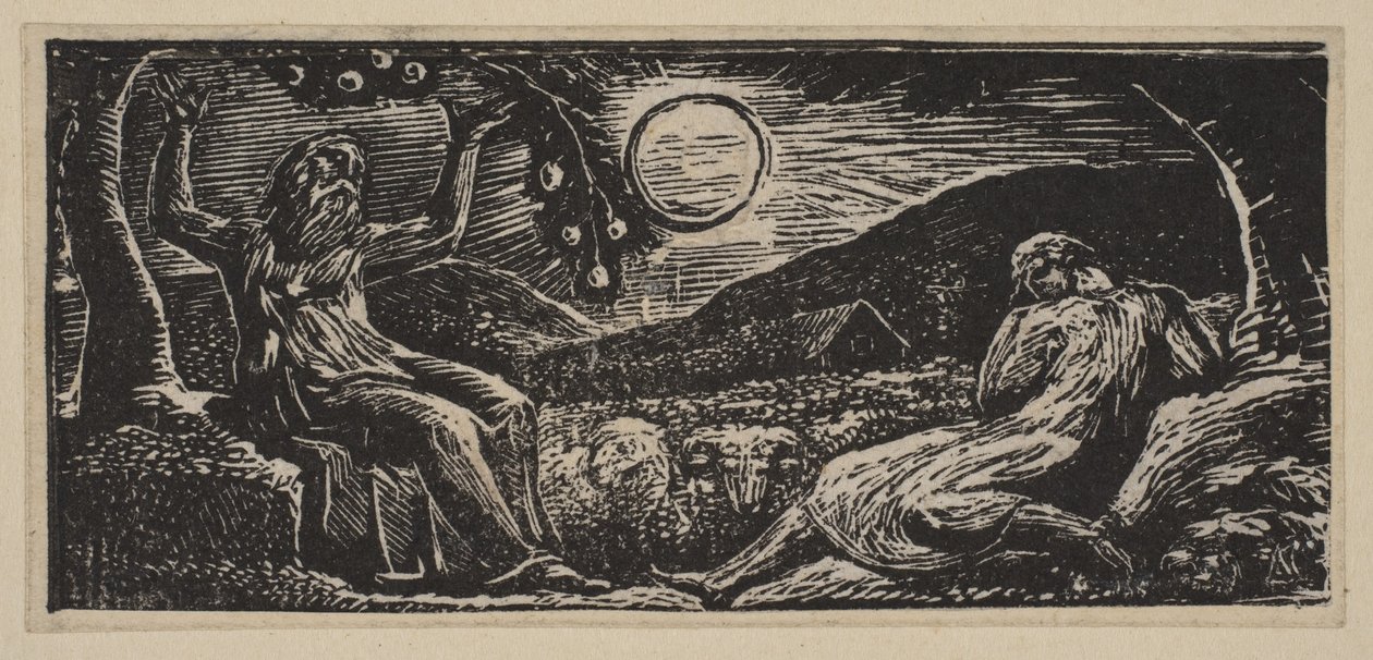 Thenot sous un arbre fruitier, des Pastorales de Virgile de Thornton, 1821 - William Blake