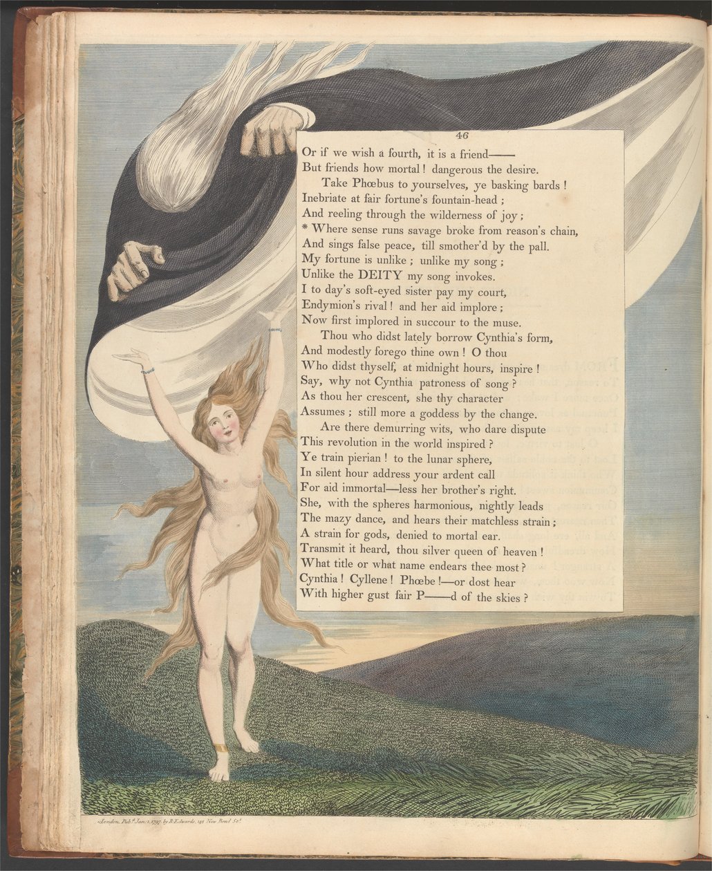 Les Pensées Nocturnes de Young, Page 46, Où le sens court sauvage libéré de la chaîne de la raison - William Blake