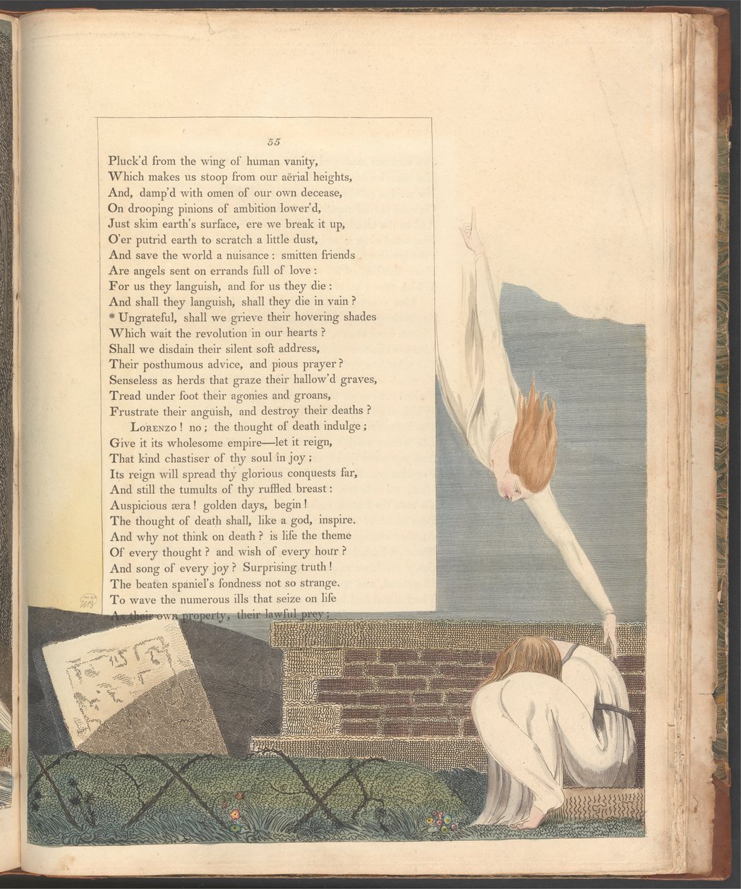 Les Pensées Nocturnes de Young, Page 55, "Ingrats, allons-nous pleurer leurs ombres flottantes" - William Blake