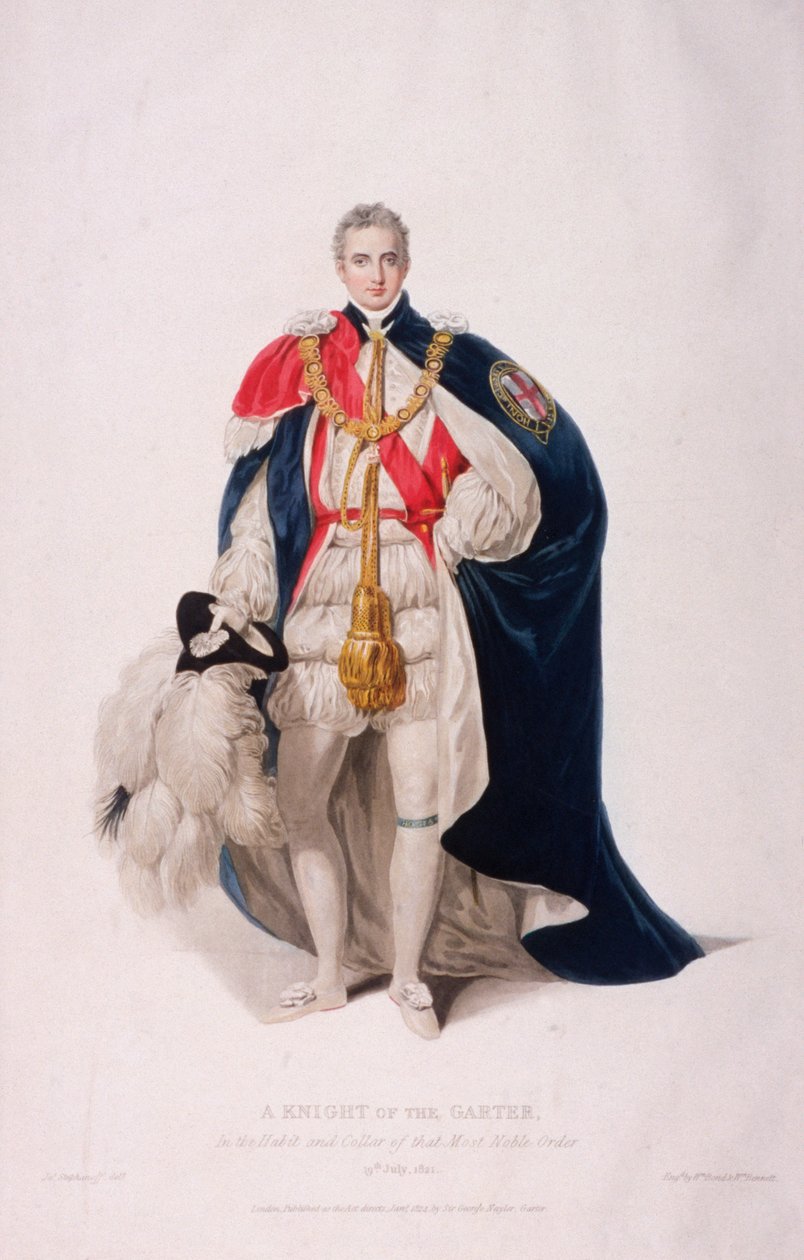 Chevalier de la Jarretière en costume cérémonial, 1824 - William Bond