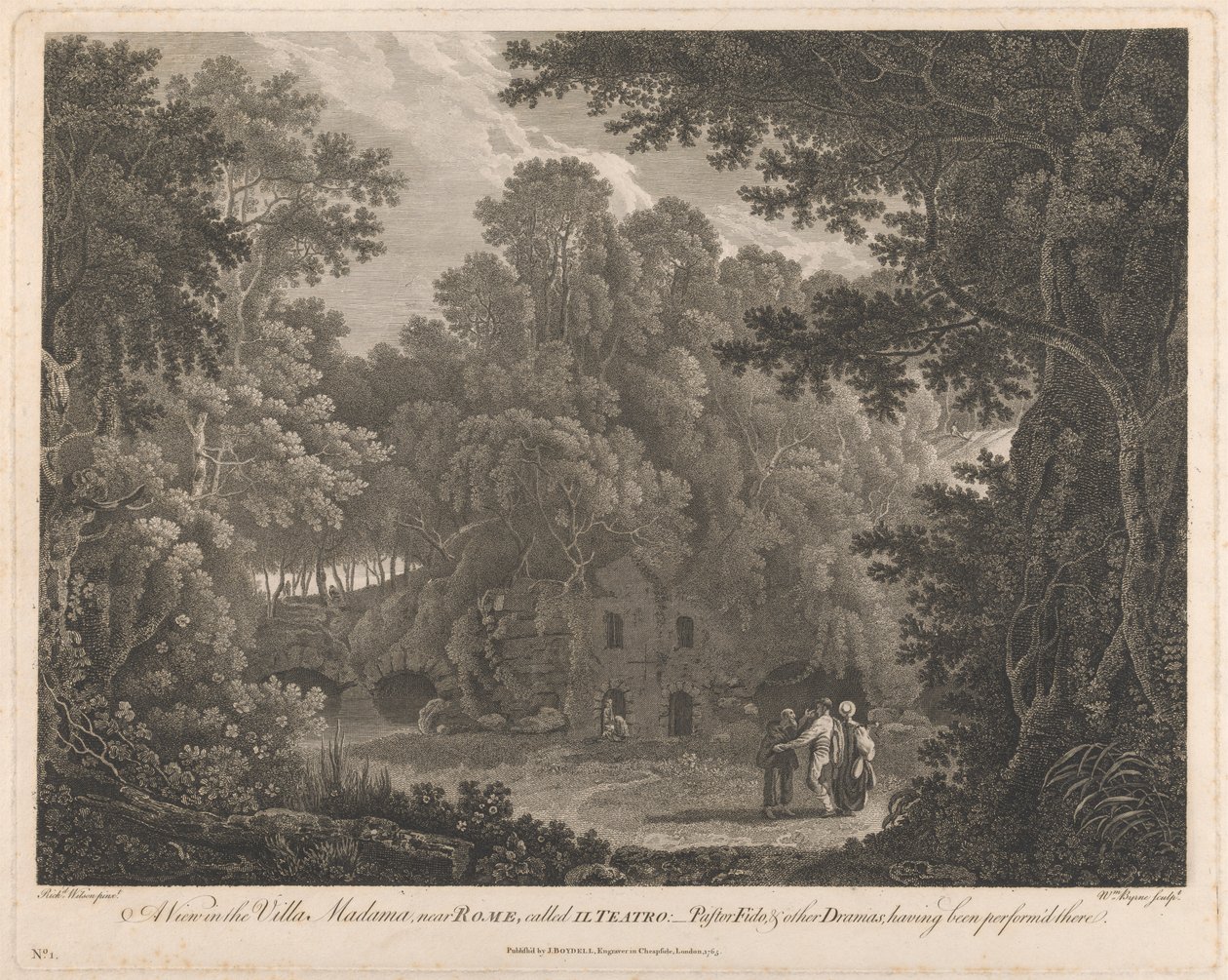 Vue dans la Villa Madama, près de Rome, appelée Il Teatro - William Byrne