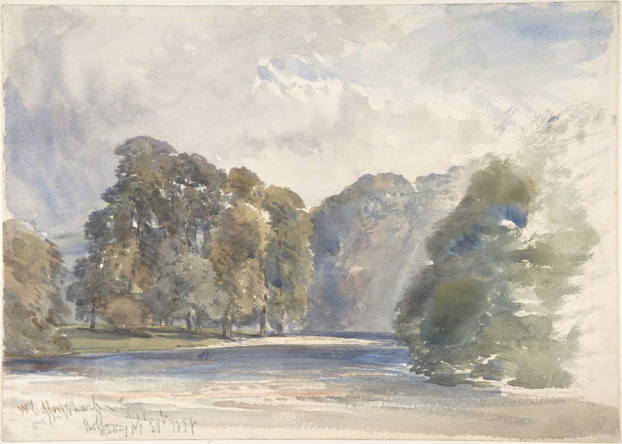 Sur la Wharfe, abbaye de Bolton - William Callow
