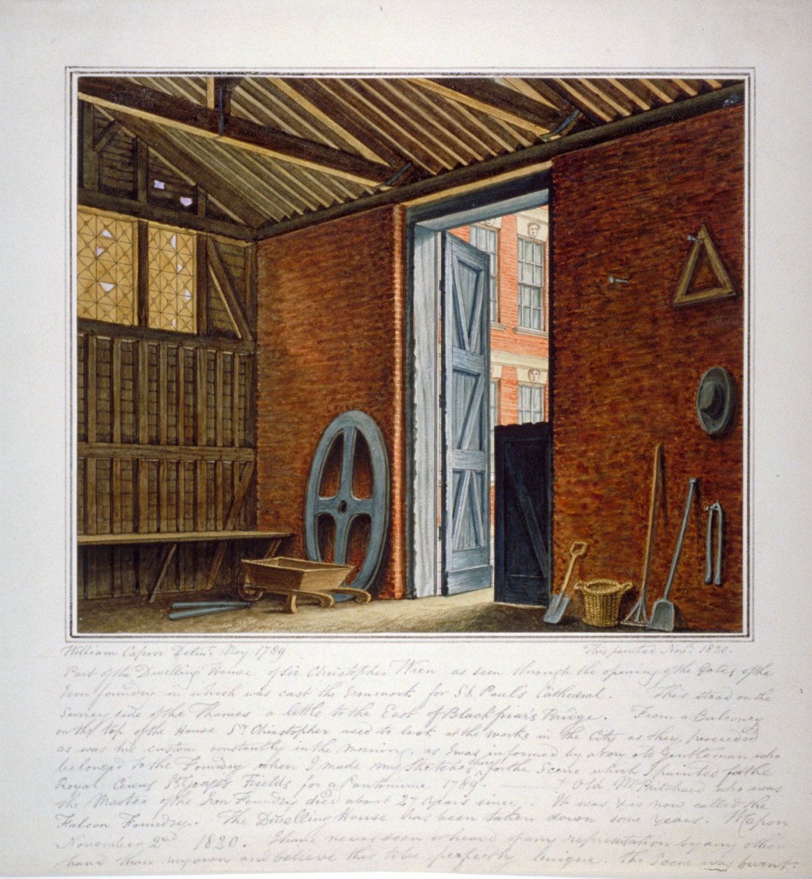 Partie de la maison de Sir Christopher Wren, Southwark, Londres, 1820 - William Capon