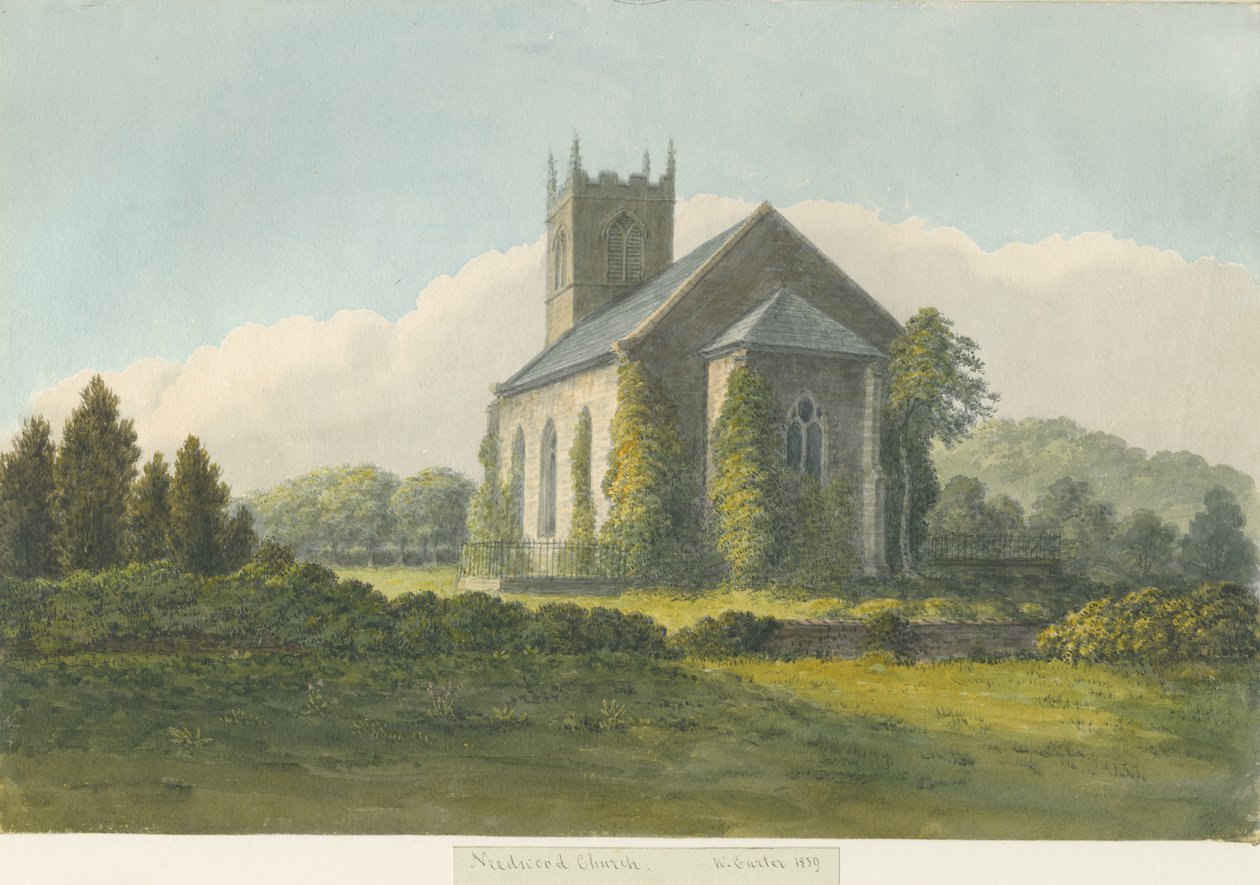 Église de Needwood : aquarelle, 1839 - William Carter