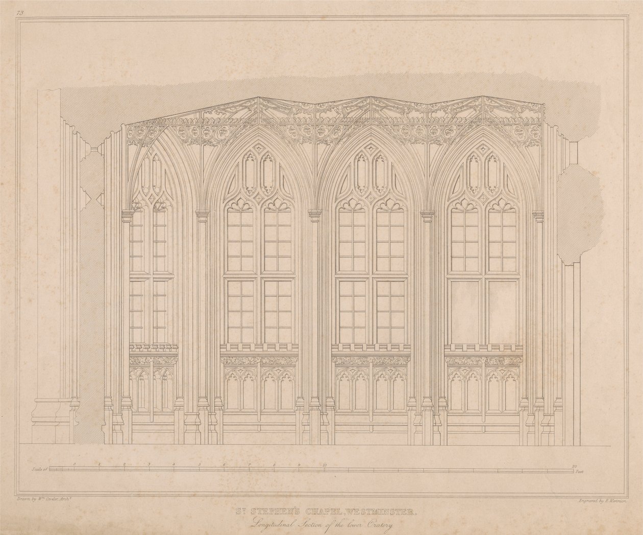 Chapelle Saint-Étienne, Westminster - Section longitudinale de l