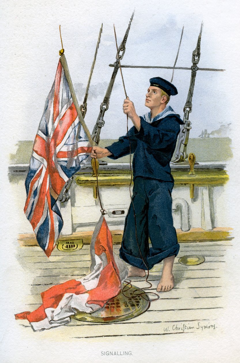 Marin de la Royal Navy signalant, vers 1890-1893 - William Christian Symons