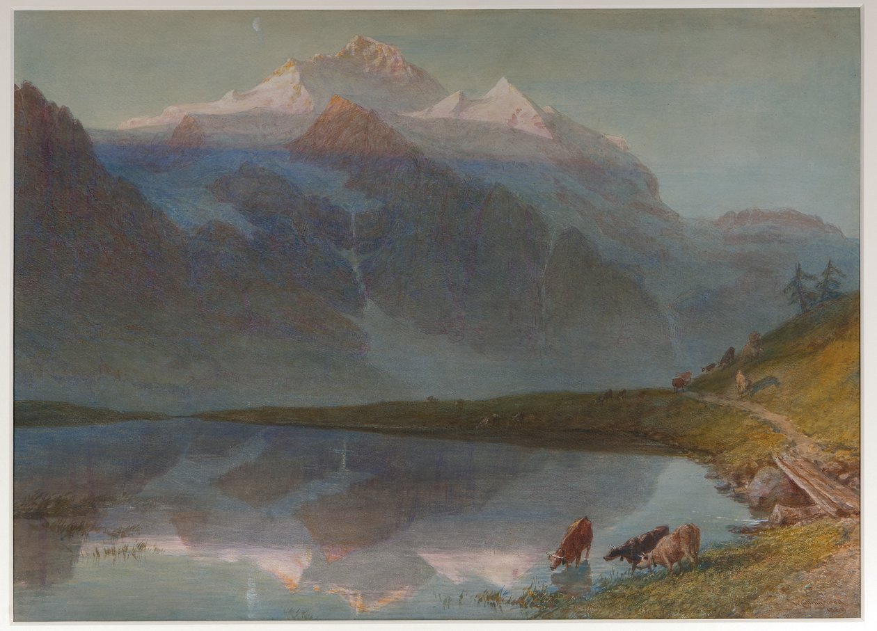 Scène de montagne - Jungfrau (aquarelle) - William Collingwood