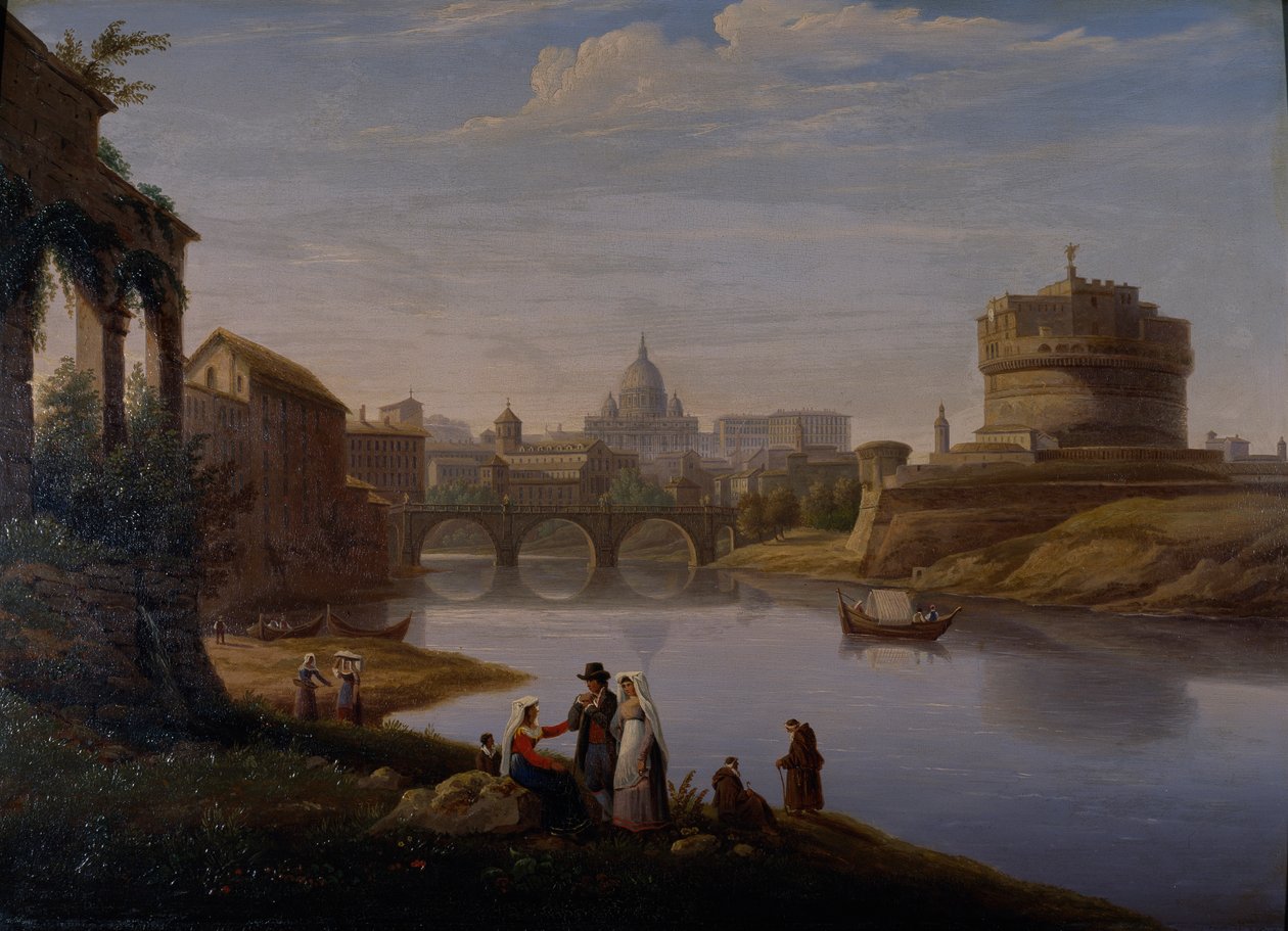 Vue de Saint-Pierre avec le Ponte et le Castel Sant