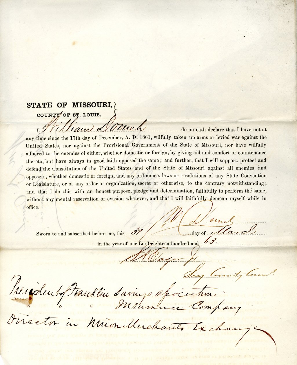 Serment de loyauté de William D