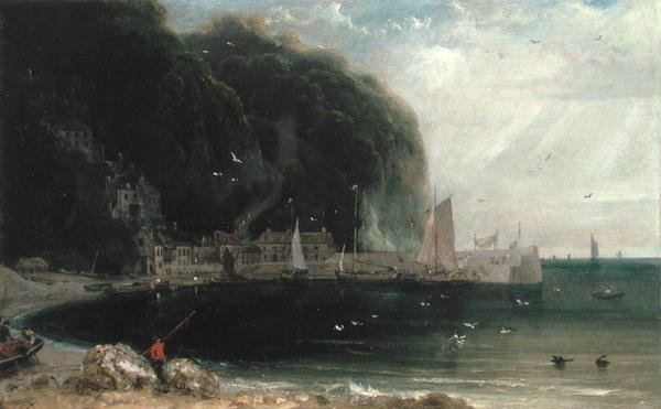 Clovelly dans le canal de Bristol, vers 1813 - William Daniell
