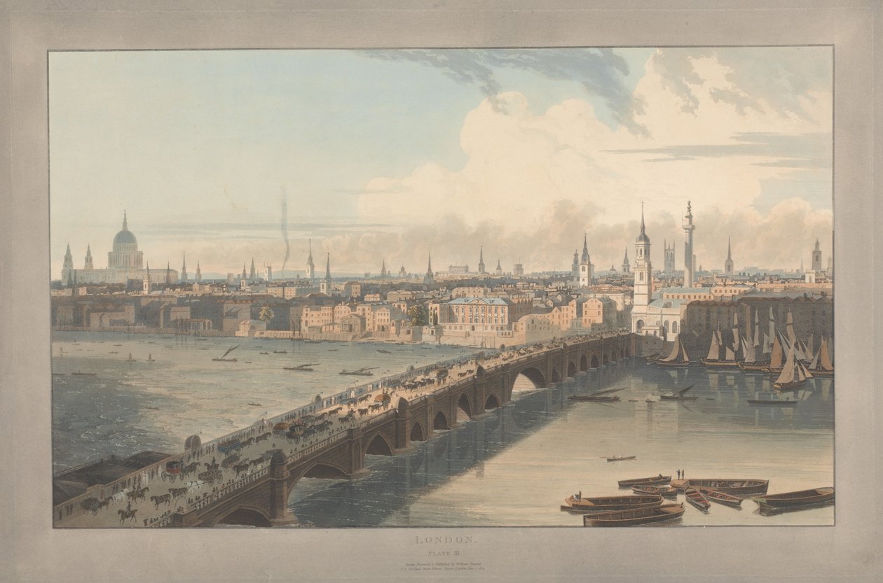 Planche III : Londres, London Bridge (tirée de l