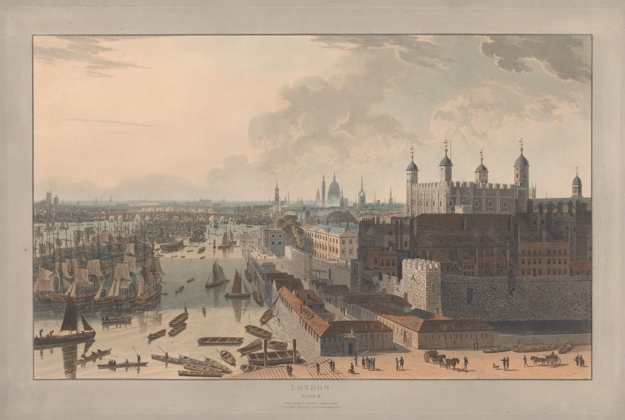 Planche II : Londres, le Pool et la Tour (tirée de l