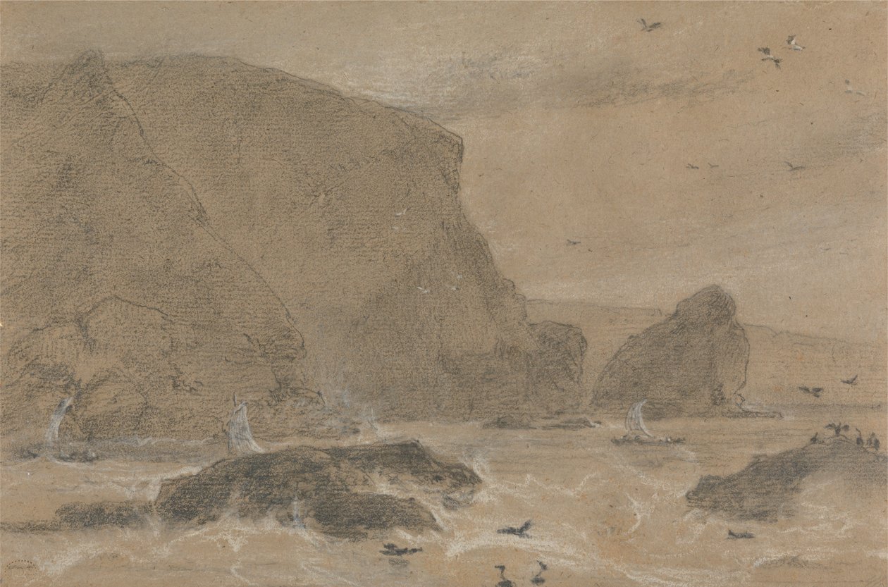 Rocher de la criste-marine, St. Agnes, Cornouailles - William Daniell