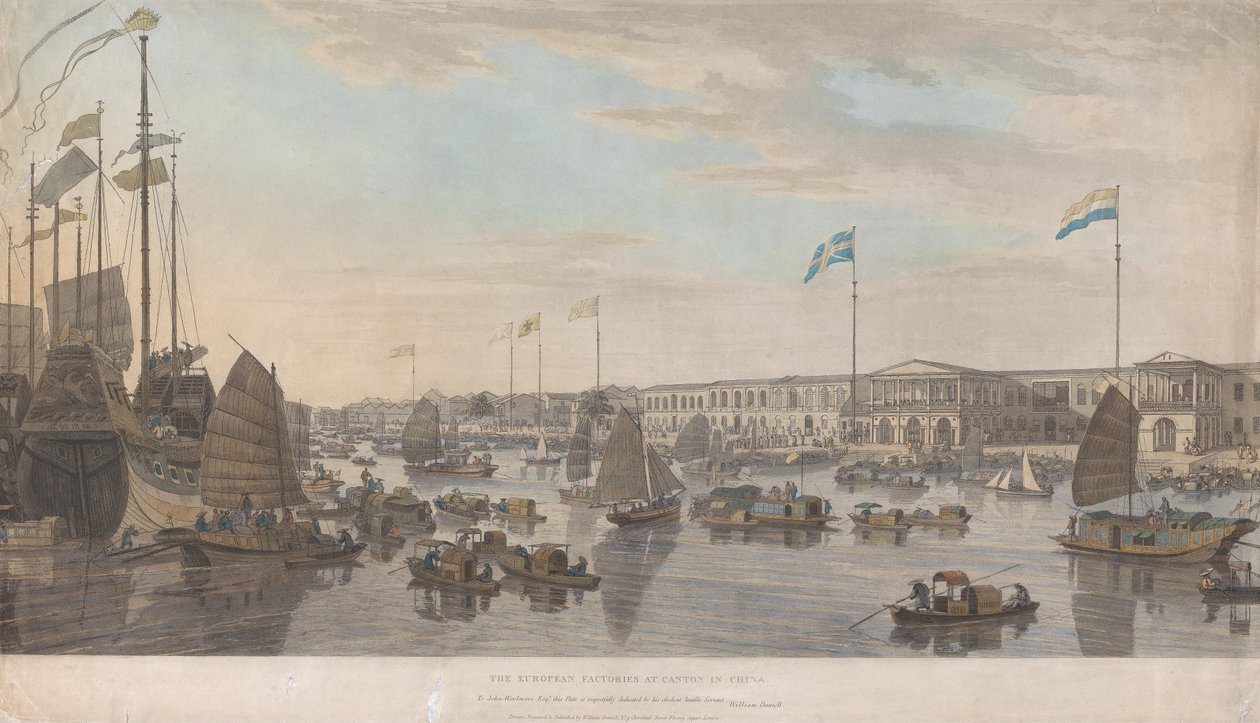 Les comptoirs européens à Canton, en Chine - William Daniell