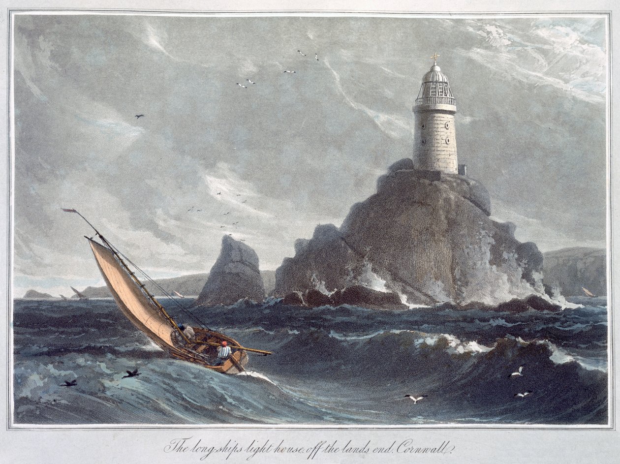 Le Phare des Longships au large de Lands End, Cornouailles, 1814 - William Daniell