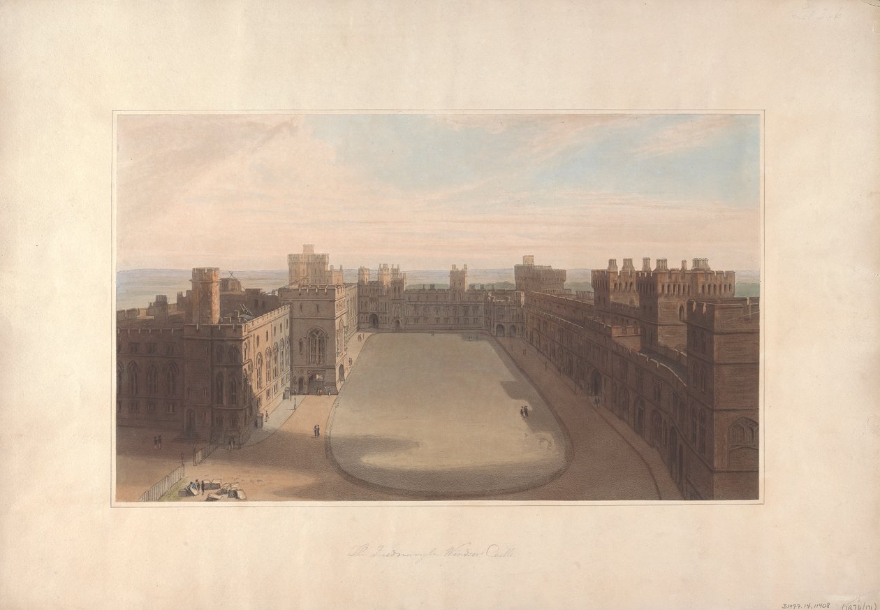 Le Quadrilatère, Château de Windsor - Vue depuis la Tour Ronde, Château de Windsor - William Daniell