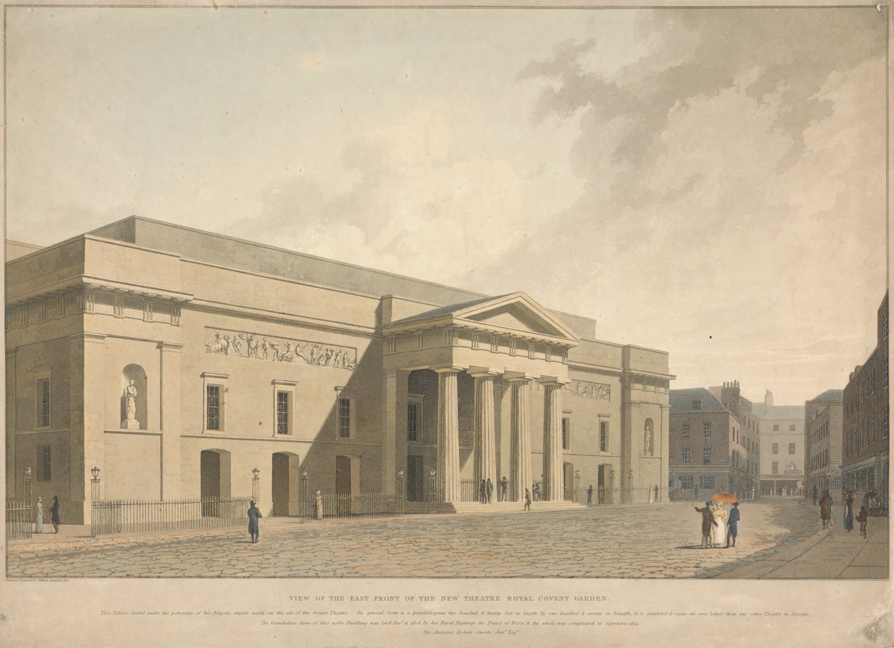 Vue de la façade est du nouveau Theatre Royal Covent Garden - William Daniell