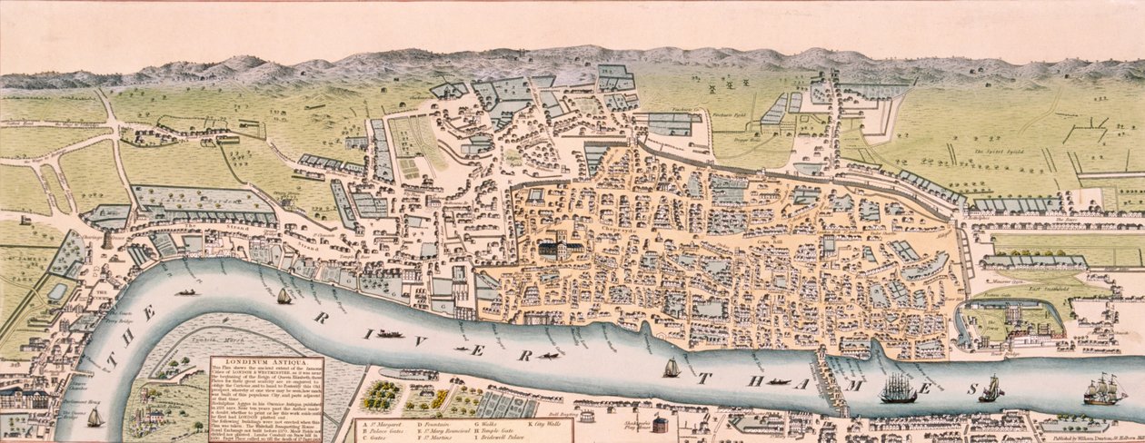 Carte de Londres, c1563 - William Darton